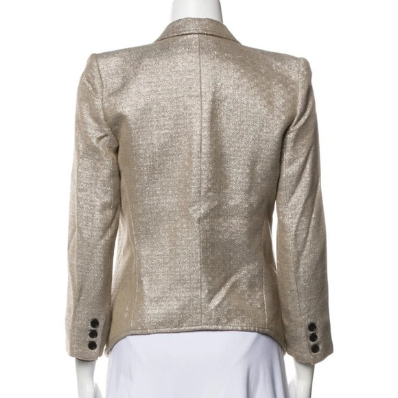 Smythe Gold Metallic Blazer Size 4 - Picture 3 of 5
